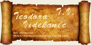 Teodora Videkanić vizit kartica